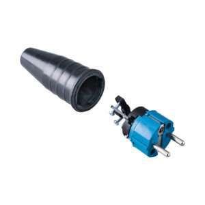 Keraf - 521 - Volrubber contactstop 16A 250V~ bus/randaarde blok blauw ral 5015