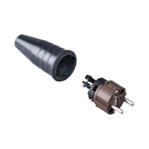 Keraf - 521 - Volrubber contactstop 16A 250V~ bus/randaarde blok bruin ral 8014