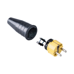 Keraf - 521 - Volrubber contactstop 16A 250V~ bus/randaarde blok geel ral 1021