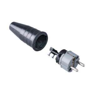 Keraf - 521 - Volrubber contactstop 16A 250V~ bus/randaarde blok grijs ral 7046