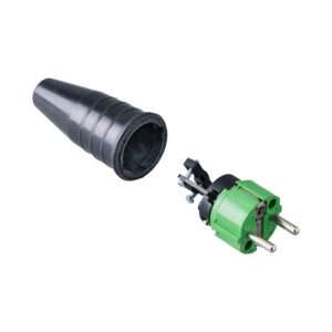 Keraf - 521 - Volrubber contactstop 16A 250V~ bus/randaarde blok groen ral 6024