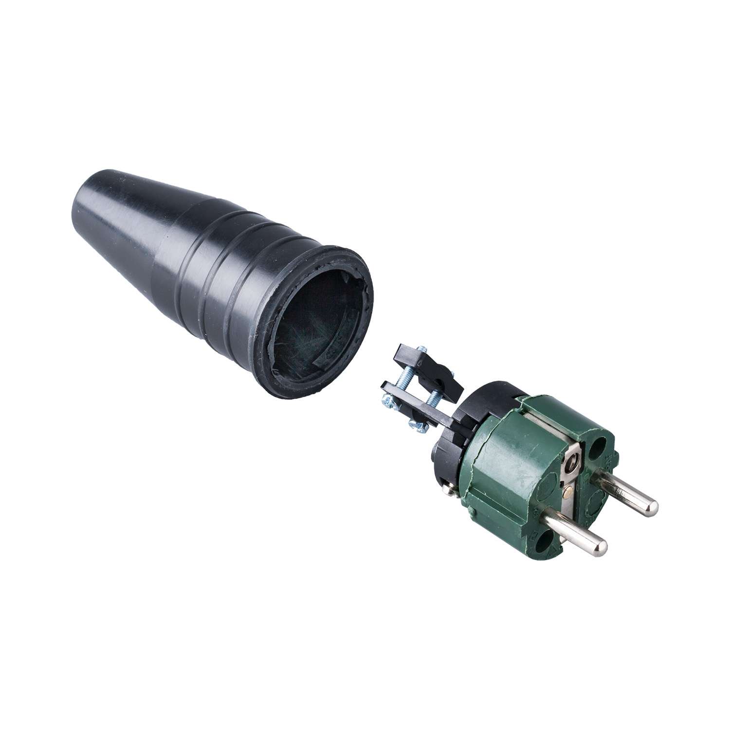 Keraf - 521 - Volrubber contactstop 16A 250V~ bus/randaarde blok legergroen ral 6009