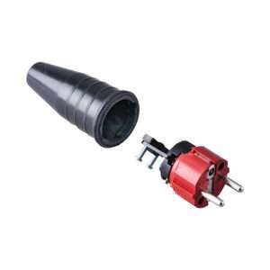 Keraf - 521 - Volrubber contactstop 16A 250V~ bus/randaarde blok rood ral 3000
