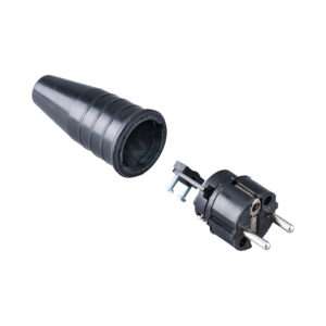 Keraf - 521 - Volrubber contactstop 16A 250V~ bus/randaarde zwart