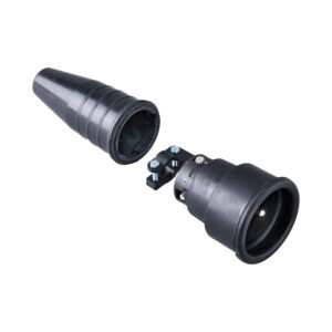 Keraf - 552 - Volrubber koppelcontactstop 16A 250V~ penaarde Belgisch/Franse norm zwart