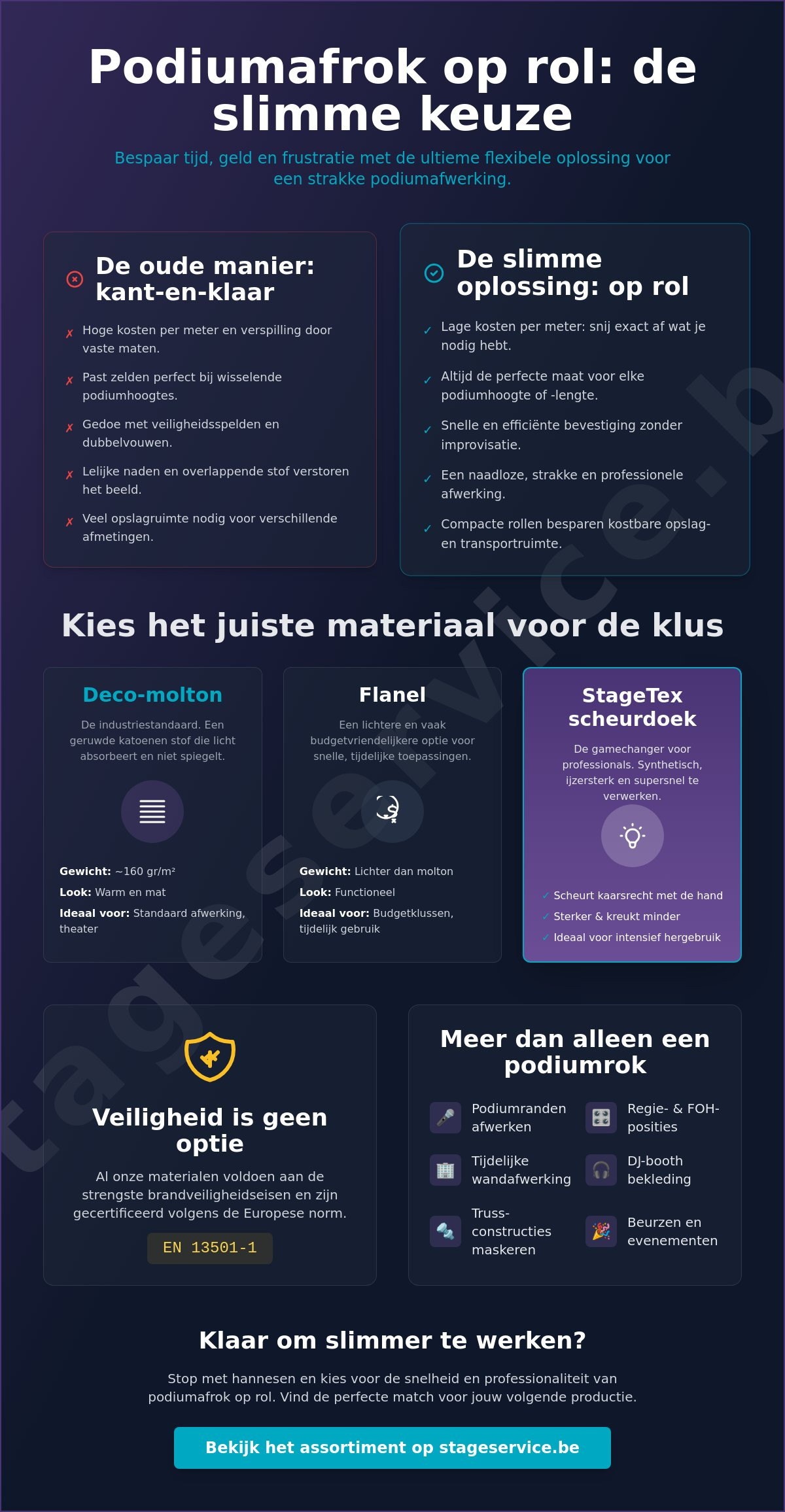 Podiumafrok op rol: zo werk je elk podium professioneel af